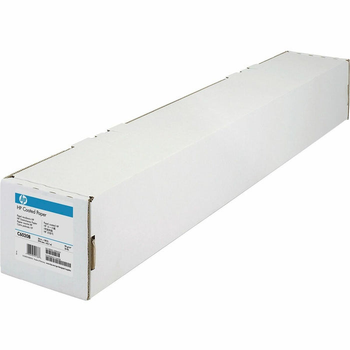 HP Coated Paper - 90 Brightness - 90% Opacity - A0 - 36" (914.40 mm) x 150 ft (45.72 m) - 24 lb (10886.22 g) Basis Weight - Matte - Matte White - 1 Roll