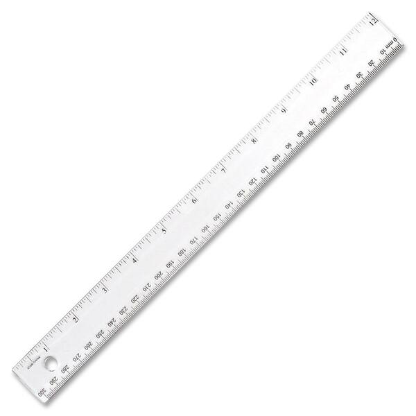 Westcott Shatter-proof Ruler - 30.48 cm Length x 2.54 cm Width - 1/16 Graduations - Metric, Imperial Measuring System - Plastic - Clear - 1 Each