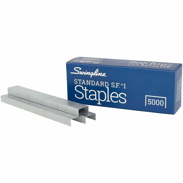 Swingline Standard Staples - Standard - 1/4" (6.35 mm) Leg - for Paper - Chisel Point - Silver - 210 Per Strip - 5000 / Box