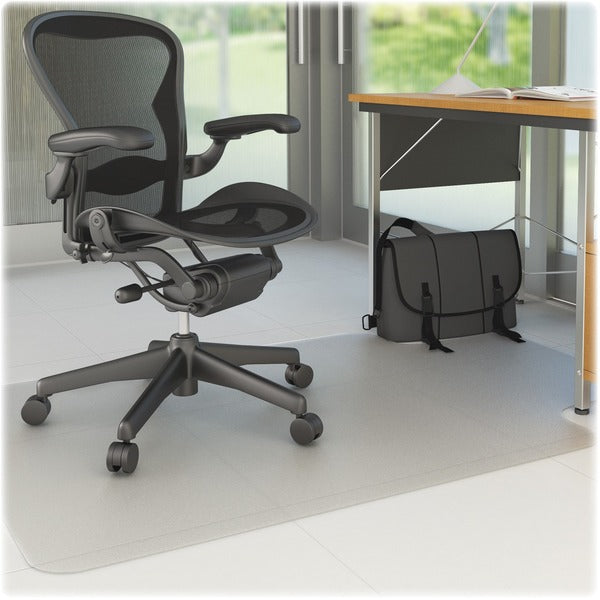 Deflecto Nonstudded EconoMat Chairmat - Uncarpeted Floor - 60" (1524 mm) Length x 46" (1168.40 mm) Width - Lip Size 12" (304.80 mm) Length x 25" (635 mm) Width - Vinyl - Clear - 1 Each