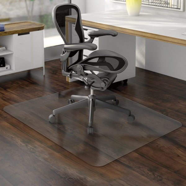 Deflecto Non-studded Hard Floor Chairmats - Uncarpeted Floor, Hard Floor, Chair, Wood Floor, Tile Floor, Laminate Floor, Commercial, Home Office, Vinyl Floor - 60" (1524 mm) Length x 46" (1168.40 mm) Width - Rectangular - Vinyl - Clear - 1 Each