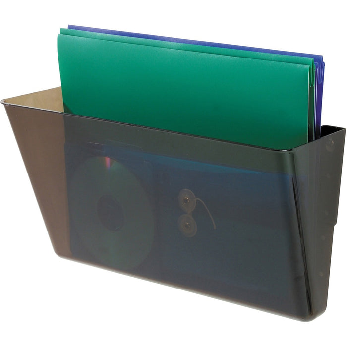 Deflecto EZ Link Stackable DocuPocket - 1 Compartment(s) - 7" (177.80 mm) Height x 13" (330.20 mm) Width x 4" (101.60 mm) Depth - Stackable - Smoke - 1 Each