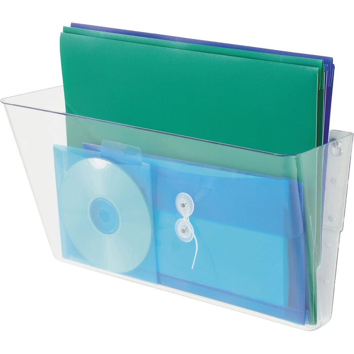 Deflecto EZ Link Stackable DocuPocket - 1 Compartment(s) - 7" (177.80 mm) Height x 16.3" (412.75 mm) Width x 4" (101.60 mm) Depth - Stackable - Clear - 1 Each