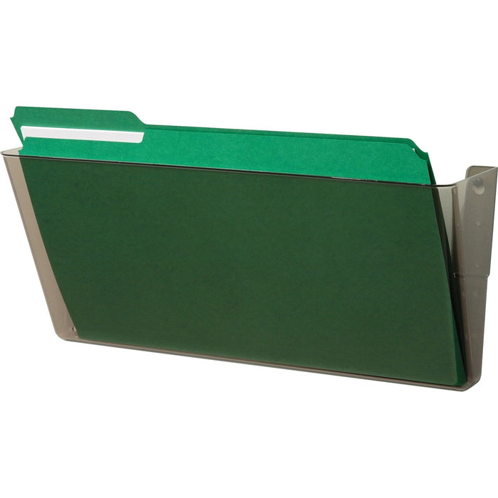 Deflecto EZ Link Stackable DocuPocket - 1 Compartment(s) - 7" (177.80 mm) Height x 16.3" (412.75 mm) Width x 4" (101.60 mm) Depth - Stackable - Smoke - 1 Each