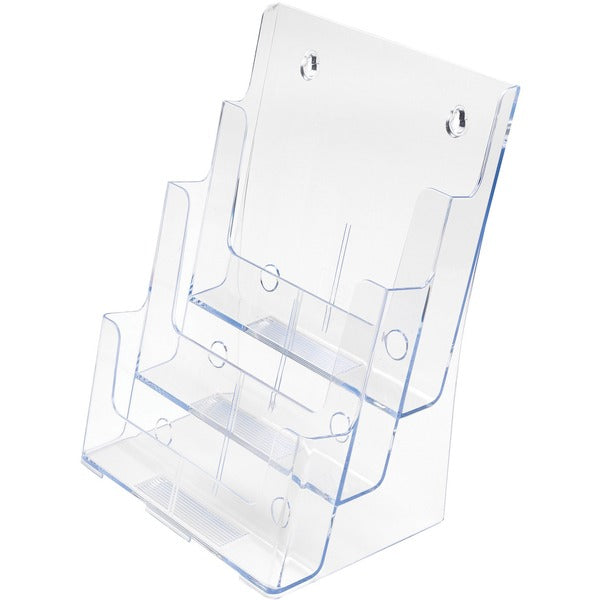 Deflecto Multi-Compartment DocuHolder - 3 Compartment(s) - 3 Tier(s) - 12.6" (320.68 mm) Height x 9.5" (241.30 mm) Width x 6.3" (158.75 mm) Depth - Desktop - Magazine Size - Clear - Plastic - 1 Each