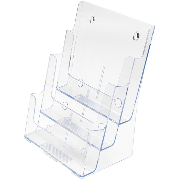 Deflecto Multi-Compartment DocuHolder - 3 Compartment(s) - 3 Tier(s) - 12.6" (320.67 mm) Height x 9.5" (241.30 mm) Width x 6.3" (158.75 mm) Depth - Desktop - Magazine Size - Clear - Plastic - 1 Each
