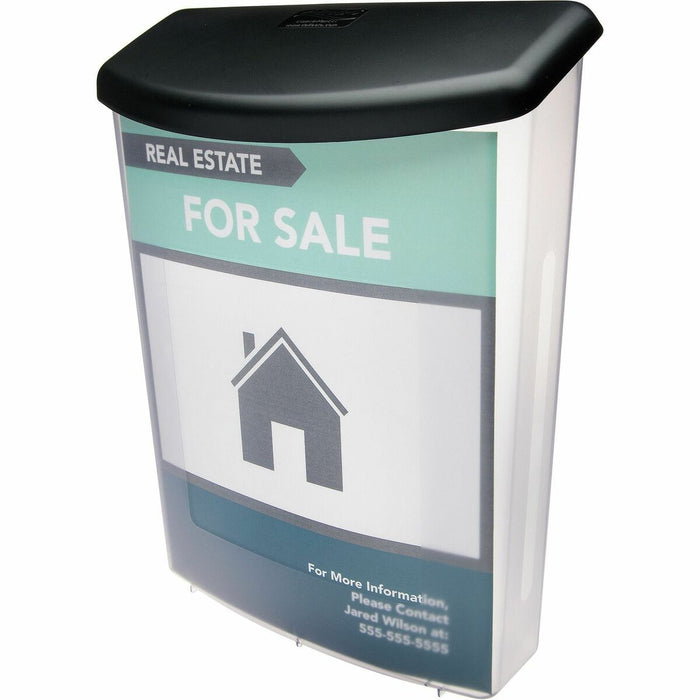 Deflecto Outdoor Literature Box - 13.1" (333.25 mm) Height x 10" (254 mm) Width x 4.5" (114.30 mm) Depth - Break Resistant, Water Proof - Gray - Plastic - 1 Each