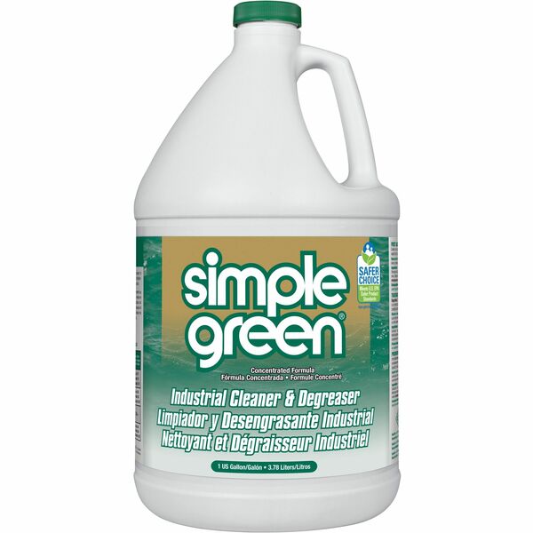 Simple Green Industrial Cleaner/Degreaser - Concentrate - 128 fl oz (4 quart) - Original Scent - 1 Each - Non-toxic, Non-flammable, Non-alcohol, Pleasant Scent, Non-abrasive - White