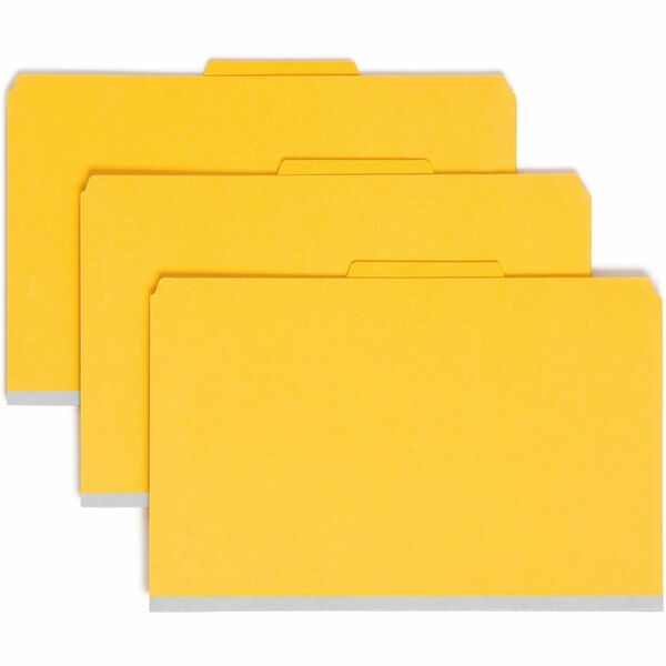 Smead SafeSHIELD 2/5 Tab Cut Legal Recycled Classification Folder - 8 1/2" (215.90 mm) x 14" (355.60 mm) - 2" (50.80 mm) Expansion - 2 x 2S Fastener - 2" (50.80 mm) for Folder - Top Tab Location - Right of Center Tab Position - 1 Divider - 25 pt. (8.80 mm