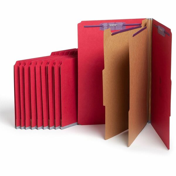 Smead SafeSHIELD 2/5 Tab Cut Legal Recycled Classification Folder - 8 1/2" (215.90 mm) x 14" (355.60 mm) - 2" (50.80 mm) Expansion - 2 x 2S Fastener - 2" (50.80 mm) for Folder - Top Tab Location - Right of Center Tab Position - 2 Divider - 25 pt. (8.80 mm