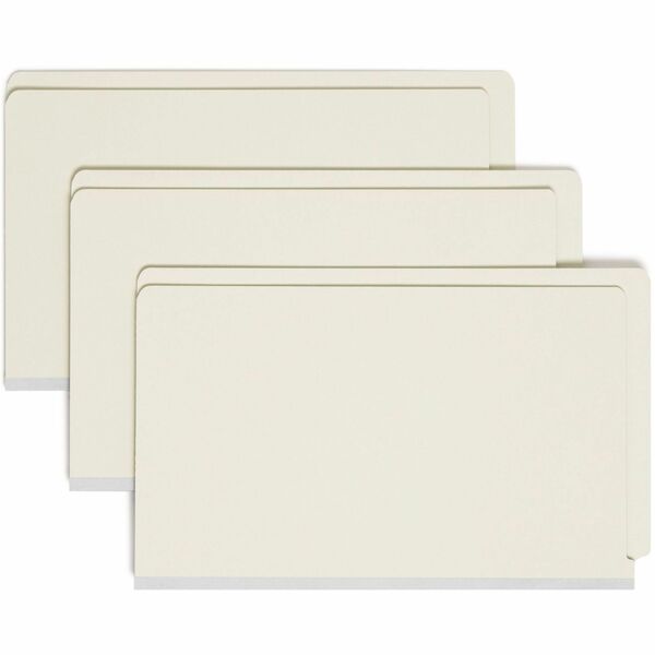 Smead Legal Recycled Fastener Folder - 8 1/2" (215.90 mm) x 14" (355.60 mm) - 2" (50.80 mm) Expansion - 2 x 2S Fastener(s) - 2" (50.80 mm) for Folder - End Tab Location - 25 pt. (8.80 mm) - Pressboard - Gray, Green - Heavy Duty, Rounded Corner - 100% Recy