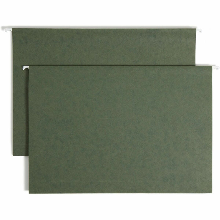 Smead Legal Yes Hanging Folder - 2" (50.80 mm) Folder Capacity - 8 1/2" (215.90 mm) x 14" (355.60 mm) - 2" (50.80 mm) Expansion - 11 pt. (3.87 mm) - Pressboard - Standard Green - Reinforced Base - 10% Recycled - 25 / Box