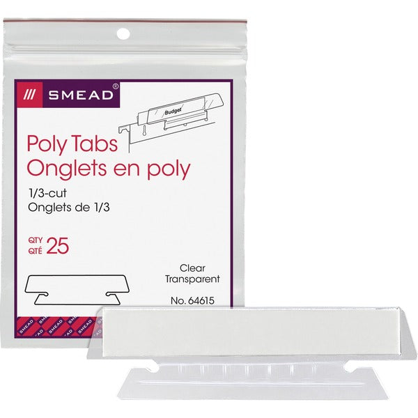 Smead Hanging Folder Tabs - Clear Poly Tab(s) - 25 / Pack