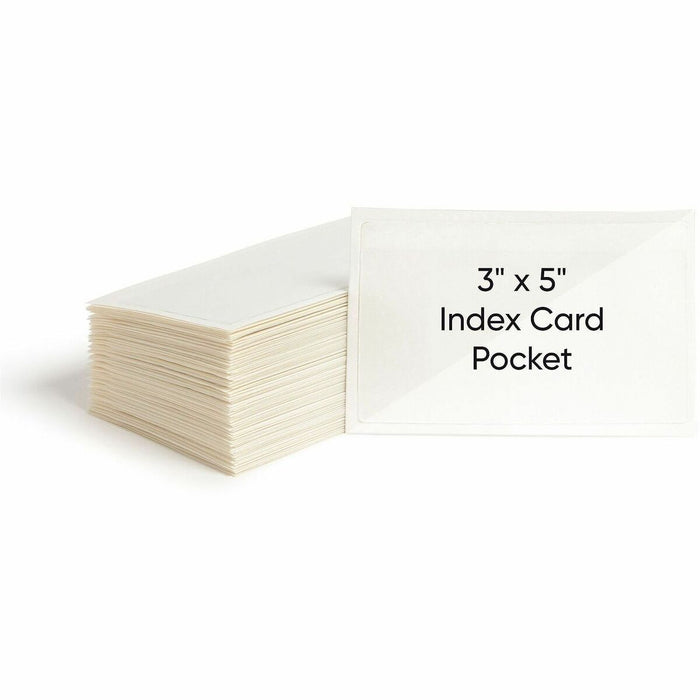 Smead Self-Adhesive Pockets - For 5 5/16" (134.87 mm) x 3 5/8" (91.95 mm) Sheet - Clear - Poly - 100 / Box
