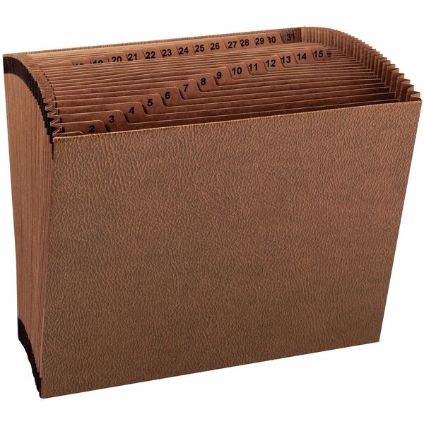 Smead TUFF Letter Recycled Expanding File - 8 1/2" (215.90 mm) x 11" (279.40 mm) - 7/8" (22.10 mm) Expansion - 31 Pocket - Redrope - Reinforced Gusset - 30% Recycled - 1 Each