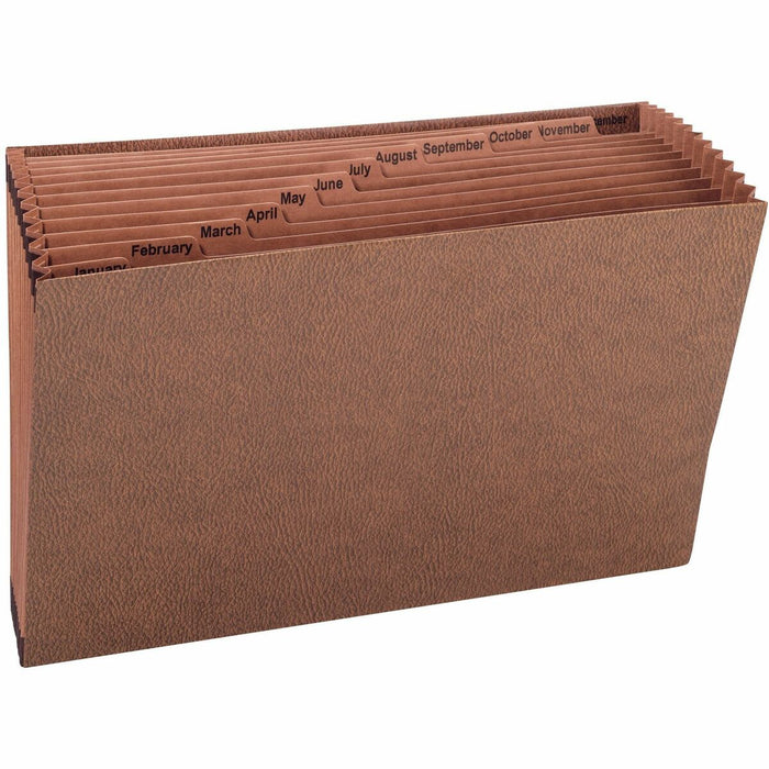 Smead TUFF Legal Recycled Expanding File - 8 1/2" (215.90 mm) x 14" (355.60 mm) - 7/8" (22.10 mm) Expansion - 12 Pocket - Redrope - Tear Resistant, Reinforced Gusset - 30% Recycled - 1 Each