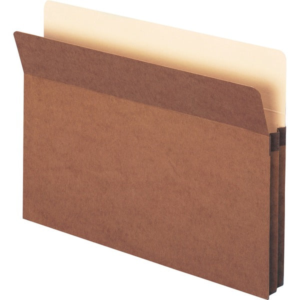 Smead Straight Tab Cut Letter Recycled File Pocket - 8 1/2" x 11" - 1 3/4" Expansion - Top Tab Location - Kraft, Redrope - Redrope - 30% Recycled - 25 / Box