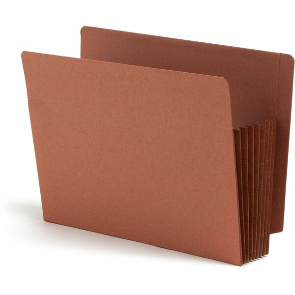 Smead TUFF Straight Tab Cut Letter Recycled File Pocket - 8 1/2" x 11" - 7" Expansion - Redrope - Redrope - 100% Recycled - 5 / Box