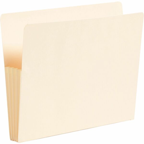 Smead Straight Tab Cut Letter Recycled File Pocket - 8 1/2" x 11" - 400 Sheet Capacity - 3 1/2" Expansion - Manila - 10% Recycled - 25 / Box