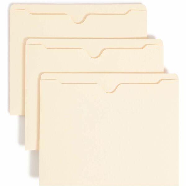 Smead Straight Tab Cut Letter Recycled File Jacket - 8 1/2" (215.90 mm) x 11" (279.40 mm) - 11 pt. (3.87 mm) - 2 Plys - Manila - Reinforced, Slip Resistant - 10% Recycled - 100 / Box