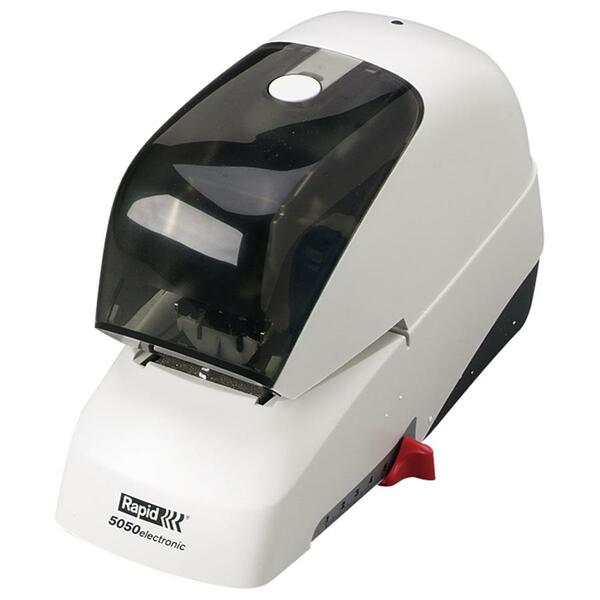 Rapid 5050e Professional Electric Stapler - Staples Upto 60 Sheet of 20lb Paper - Holds Upto 5000 Staple - 2" (50.80 mm) Throat Depth - White - 1 Each