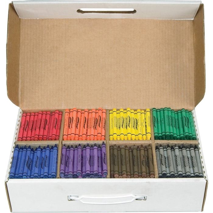 Prang Master Pack Regular Crayons - Assorted, Red, Orange, Green, Yellow, Blue, Purple, Brown, Black - 800 / Box