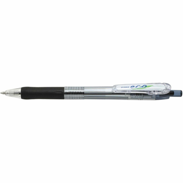 Zebra Pen Eco Jimnie Clip Retractable Ballpoint Pens - Refillable - Retractable - Black Ink - Smoke Barrel - 1 Each