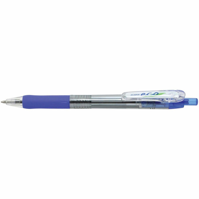Zebra Pen Eco Jimnie Clip Retractable Ballpoint Pens - Refillable - Retractable - Blue Ink - Smoke Barrel - 1 Each