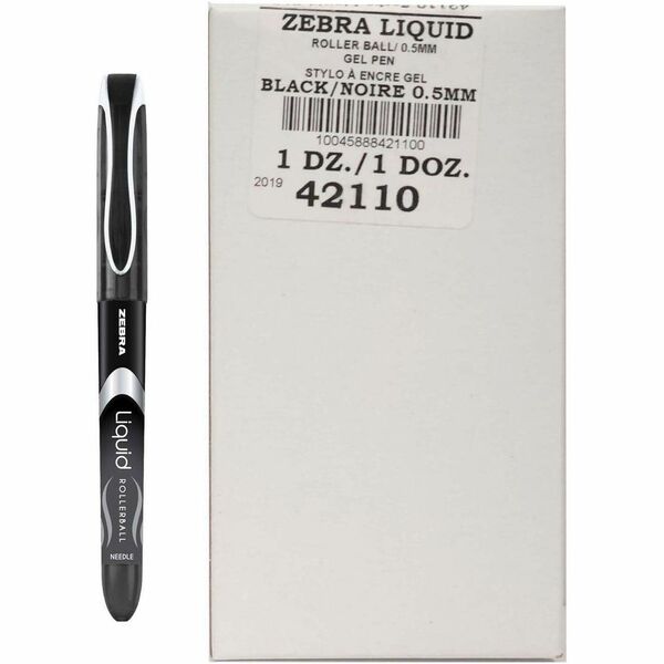 Zebra Pen Duogel Stick Rollerball Stick Pen - Medium Pen Point - Black Ink - Rubber Barrel