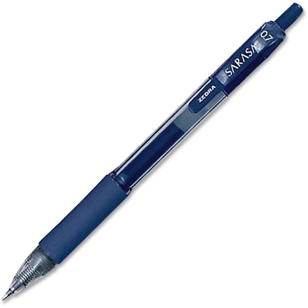 Zebra Pen Sarasa Gel Retractable Pen - 0.7 mm (0.03") Medium Pen Point - Refillable - Retractable - Navy Blue Ink - Gel-based - Translucent Barrel - 1 Each