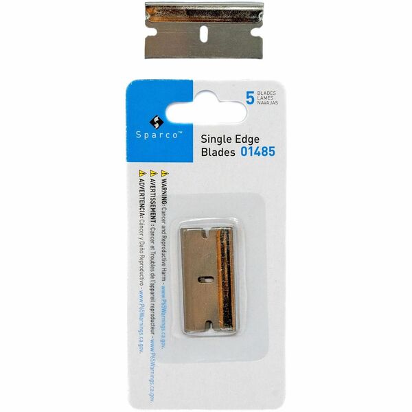 Sparco Tap-Action Razor Knife Refill Blades - 1.50" (38.10 mm) Length x 1" (25.40 mm) Thickness - Straight Style - Steel - Stainless Steel - 5 / Pack