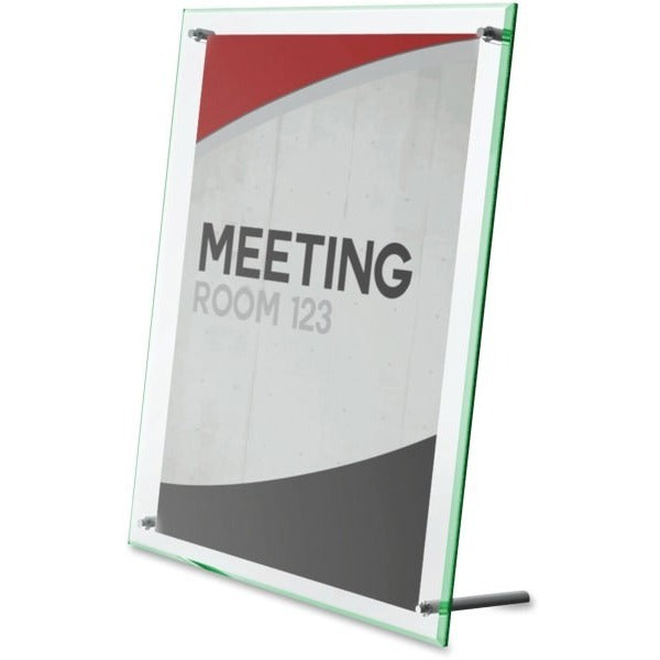 Deflecto Superior Image Beveled Sign Holder - 1 Each - 5" (127 mm) Width x 7" (177.80 mm) Height - Rectangular Shape - Self-standing, Lightweight, Beveled Edge - Clear