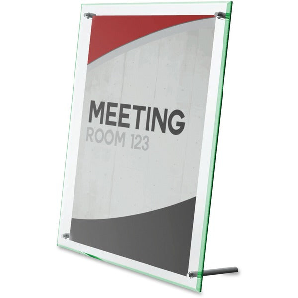 Deflecto Superior Image Beveled Edge Sign Holder - 8.50" (215.90 mm) Width x 12.62" (320.67 mm) Height x 3.38" (85.73 mm) Depth - Rectangular Shape - Lightweight, Self-standing, Beveled Edge - Clear - 1 Each
