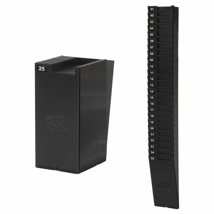 Lathem 25-Pocket Expandable Time Card Rack - 25 Pocket(s) - 33.5" (850.90 mm) Height x 4.5" (114.30 mm) Width x 2.3" (57.15 mm) Depth - Black - Plastic - 1 Each