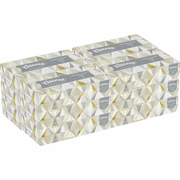 Kleenex Professional Facial Tissue for Business - Flat Box - 2 Ply - 8.3" x 7.8" - White - 125 Per Box - 12 / Case