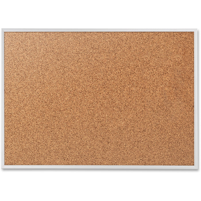 Quartet Classic Series Bulletin Board - 24" (609.60 mm) Board Height x 36" (914.40 mm) Board Width - Brown Natural Cork Surface - Heavy-gauge, Self-healing, Heavy Duty - Silver Aluminum Frame - 1 Each