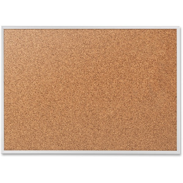 Quartet Classic Series Bulletin Board - 36" (914.40 mm) Height x 48" (1219.20 mm) Width - Brown Natural Cork Surface - Heavy-gauge, Self-healing, Heavy Duty - Silver Aluminum Frame - 1 Each