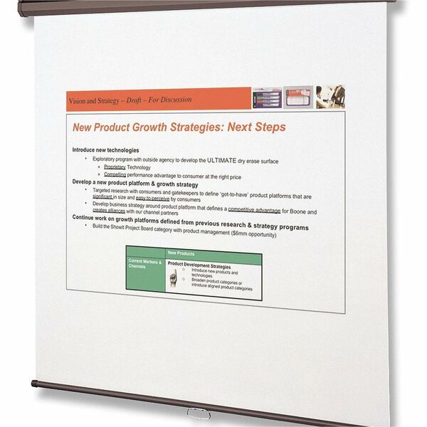 Quartet Manual Projection Screen - 1:1 - Matte White - 70" (1778 mm) Height x 70" (1778 mm) Width - Wall Mount, Ceiling Mount
