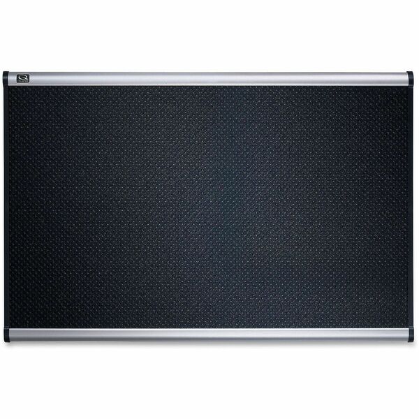 Quartet Prestige Embossed Bulletin Board - Quartet&reg; Prestige&reg; Black Embossed Foam Bulletin Board 36" x 24" Aluminum frame with silver finish