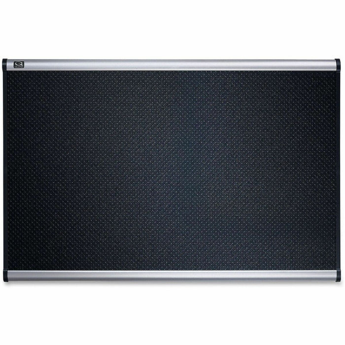 Quartet Prestige Embossed Bulletin Board - Quartet&reg; Prestige&reg; Black Embossed Foam Bulletin Board 36" x 24" Aluminum frame with silver finish