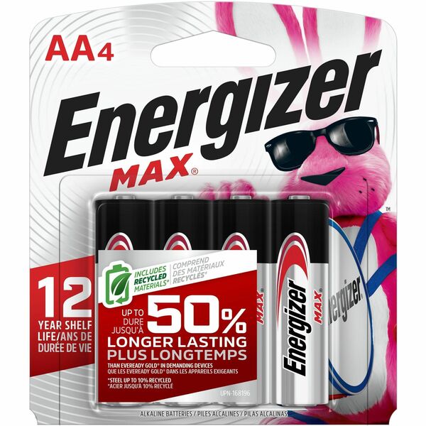 Energizer Max Alkaline AA Batteries - For Toy, Game, Remote Control - AA - 1150 mAh - 1.5 V DC - 4 / Pack