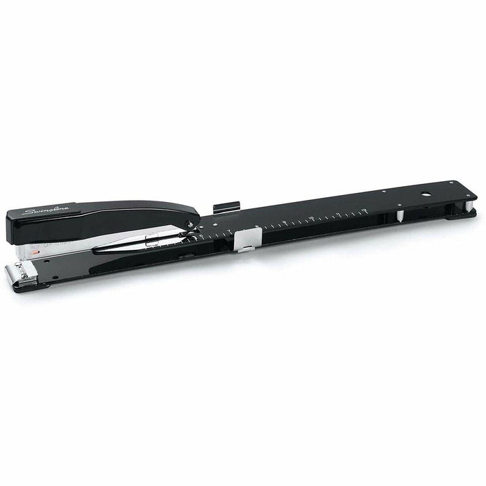 Swingline Long-Reach Stapler - Staples Upto 20 Sheet of 20lb Paper - Holds Upto 210 Staple - Full Strip - Staple Size: 1/4" (6.35 mm) - Black - Metal - 1 Each