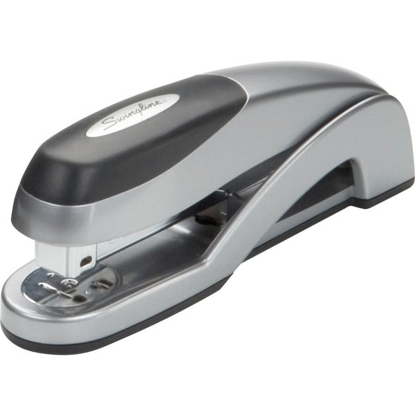 Swingline Optima Desk Stapler - 25 of 20lb Paper Sheets Capacity - 210 Staple Capacity - Full Strip - 1/4" Staple Size - 1 Each - Silver