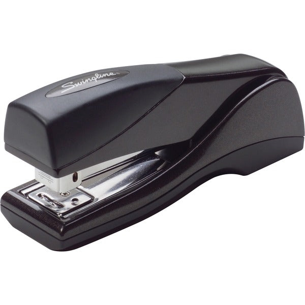 Swingline Optima Grip Compact Stapler - 25 of 20lb Paper Sheets Capacity - 105 Staple Capacity - Half Strip - 1/4" Staple Size - 1 Each - Graphite Black