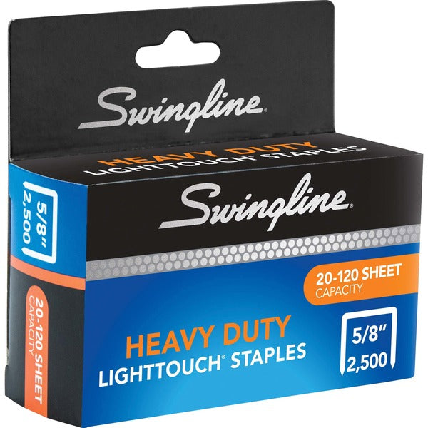 Swingline LightTouch Heavy-Duty Staples - 100 Per Strip - Heavy Duty - 5/8" (15.88 mm) Leg - Holds 120 Sheet(s) - Heavy Duty, Chisel Point - 2500 / Box