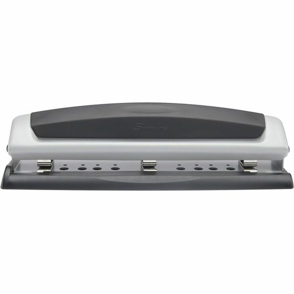 Swingline Precision Pro Desktop Punch - 3 Punch Head(s) - 10 Sheet - 9/32" (7.11 mm) Punch Size - Metal - Black, Silver