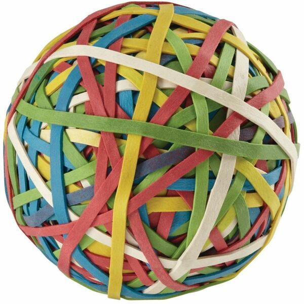 ACCO Rubber Band Ball - 0.75" (19.05 mm) Length x 0.13" (3.18 mm) Width - Assorted - 1 Each