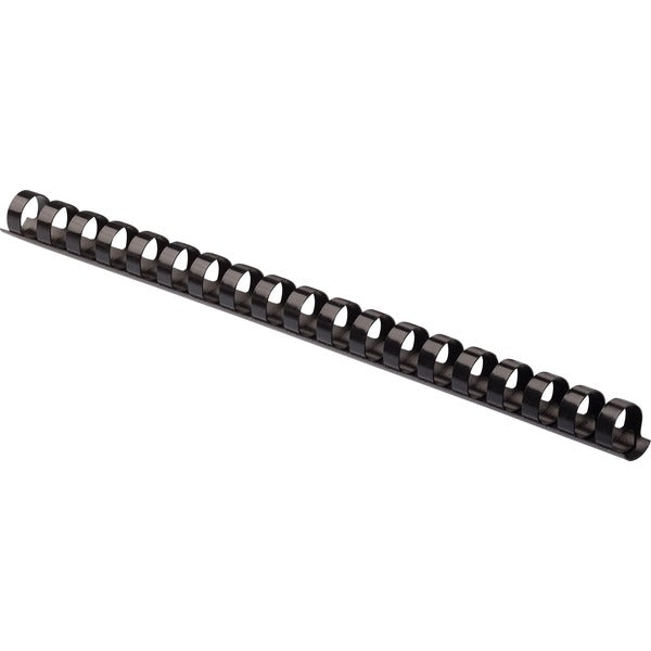 Fellowes Plastic Binding Combs - Black, 5/8" Diameter - 0.6" (16 mm) Height x 10.8" (273.1 mm) Width x 0.6" (16 mm) Depth - 0.6" (15.7 mm) Maximum Capacity - 120 x Sheet Capacity - For Letter 8 1/2" (215.90 mm) x 11" (279.40 mm) Sheet - Round - Black - Pl