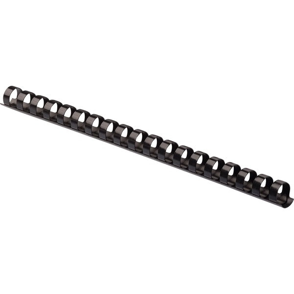 Fellowes Plastic Binding Combs - Black, 1/2" Diameter - 0.5" (12.7 mm) Height x 10.8" (273.1 mm) Width x 0.5" (12.7 mm) Depth - 0.5" (12.7 mm) Maximum Capacity - 90 x Sheet Capacity - For Letter 8 1/2" (215.90 mm) x 11" (279.40 mm) Sheet - 19 x Rings - Ro