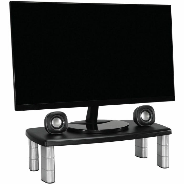 3M Adjustable Monitor Riser Stand - Up to 17" Screen Support - 40 lb (18143.69 g) Load Capacity - 6" (152.40 mm) Height x 18.50" (469.90 mm) Width x 10" (254 mm) Depth - Black